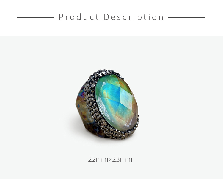 Glass Cabochon Ring Green Ring