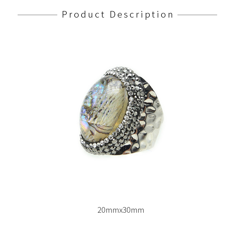 Abalone Shell Ring Imitation Rhodium