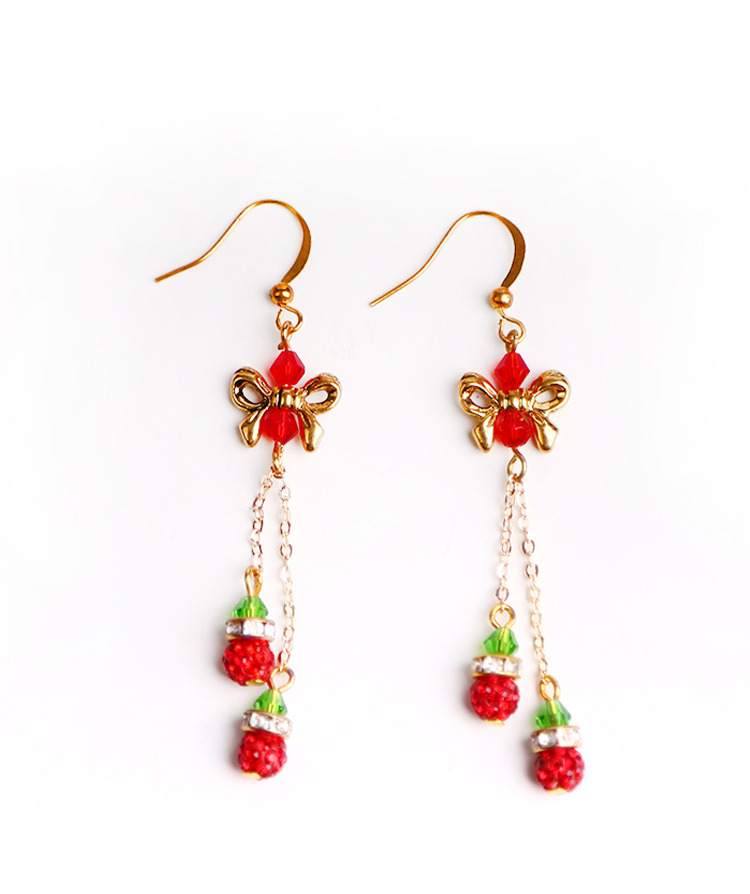 Christmas Acrylic bow Earrings