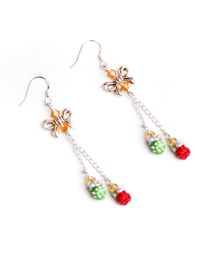 Christmas Acrylic bow Earrings