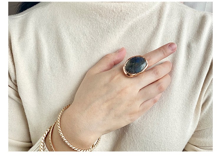 Labradorite Ring Gold Plated