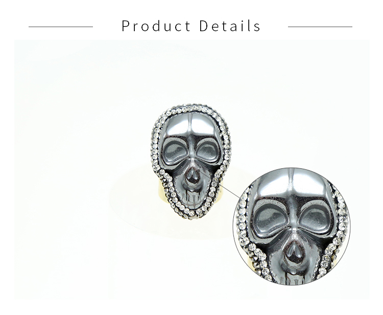 Skull Ring Hematite Ring