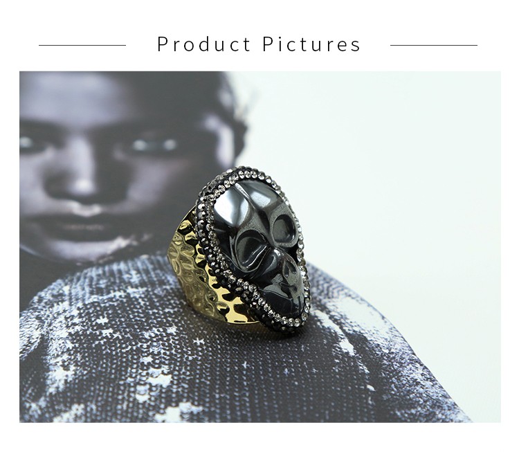 Skull Ring Hematite Ring