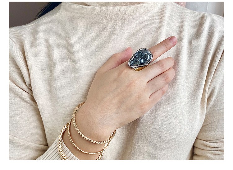 Skull Ring Hematite Ring