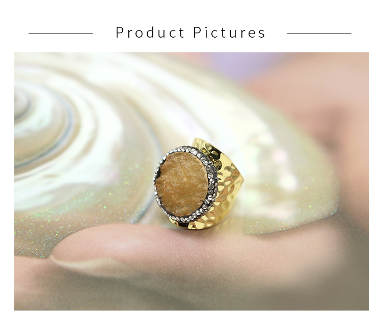 Gemstone Handmade Agate Druzy Ring