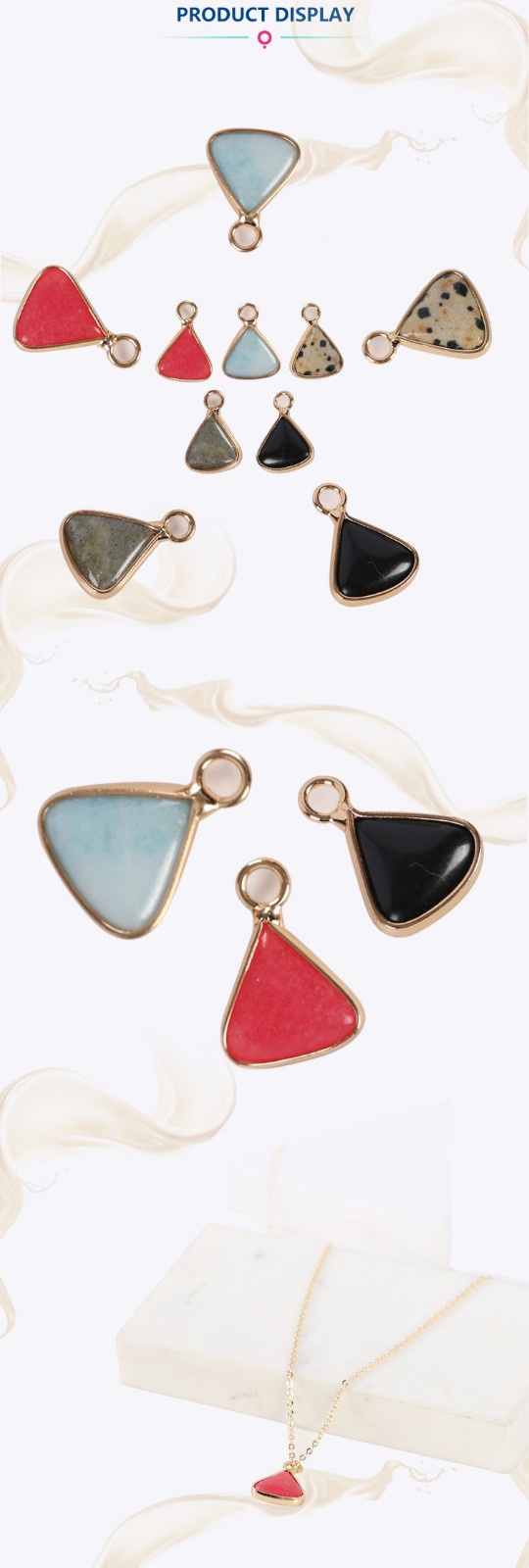 Triangle Shape Pendant Charm for Bracelet