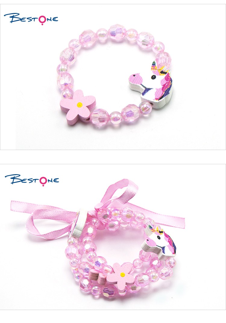 Girls Unicorns Wood Bracelets Set