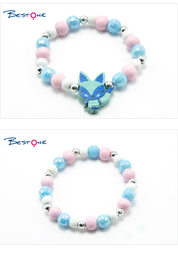 Girls Foxes Wood Bracelets Set