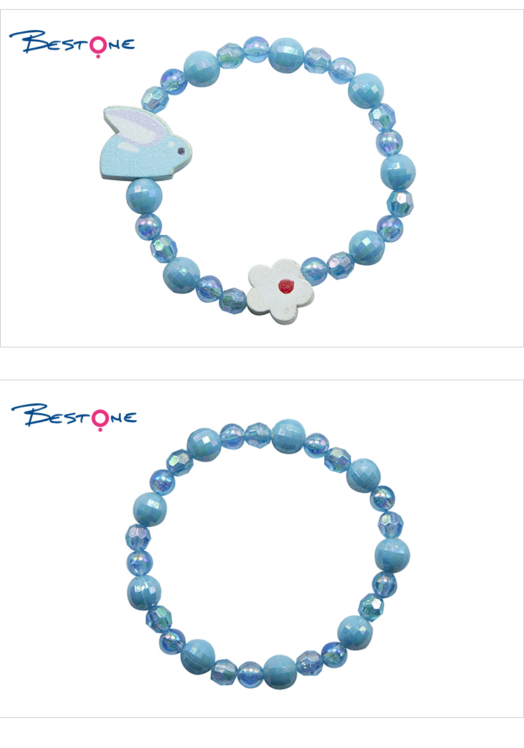 Girls Rabbits Wood Bracelets Set