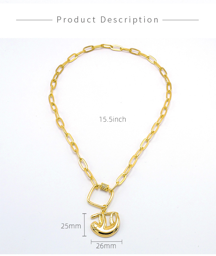 Square Carabiner Gold Chian Necklace
