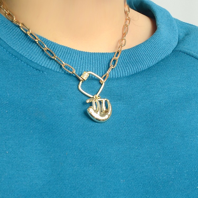 Square Carabiner Gold Chian Necklace