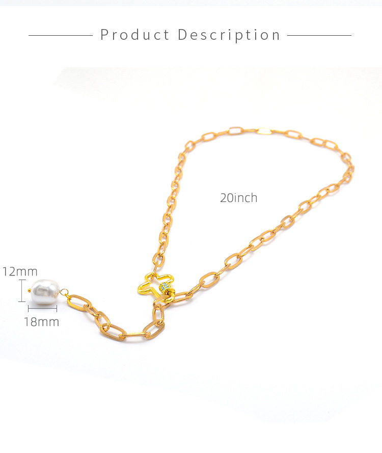 Adjustable Cross Carabiner Gold Chian Necklace