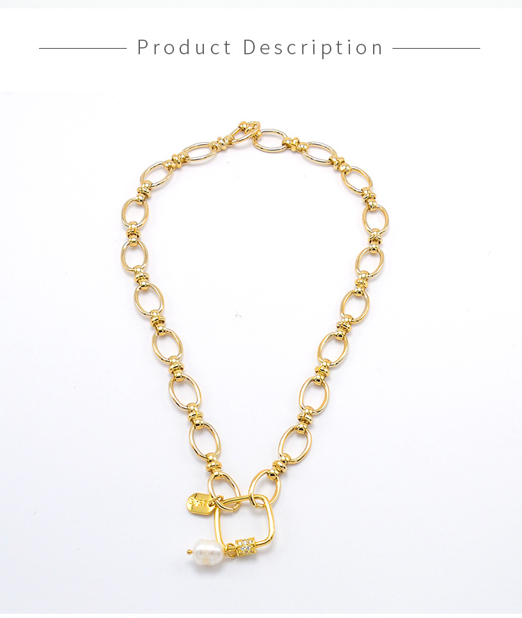 Square Carabiner Gold Chian Necklace