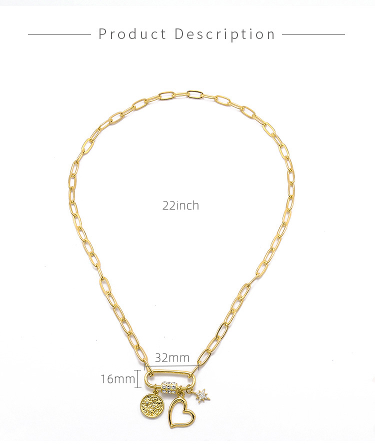 Carabiner Gold Chian Necklace