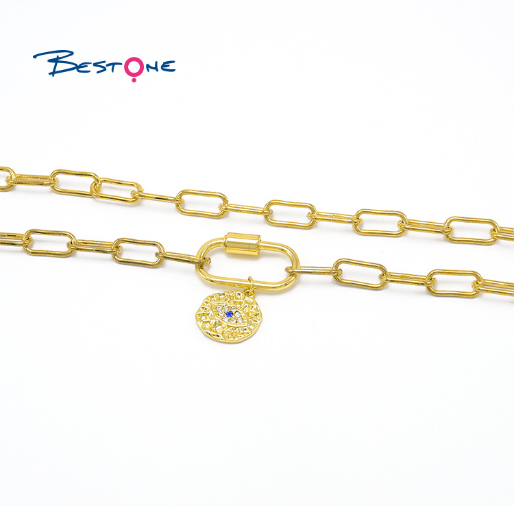 Carabiner Gold Chian Necklace