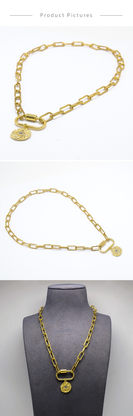 Carabiner Gold Chian Necklace