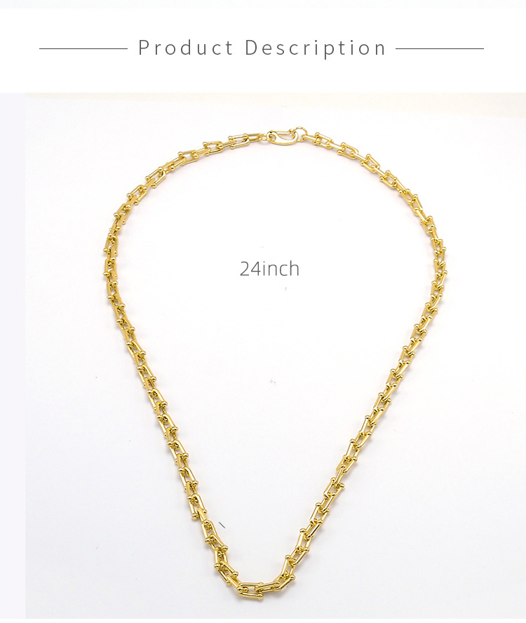 U Shaped Gold Chian Necklace