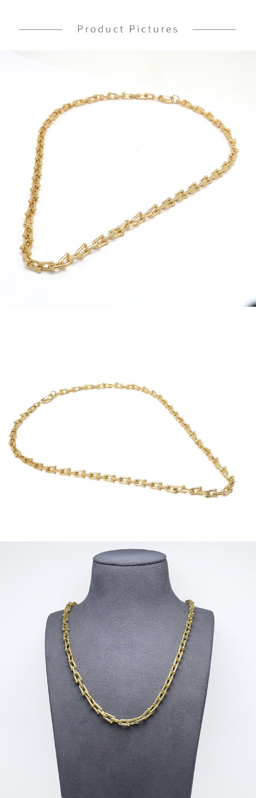 U Shaped Gold Chian Necklace