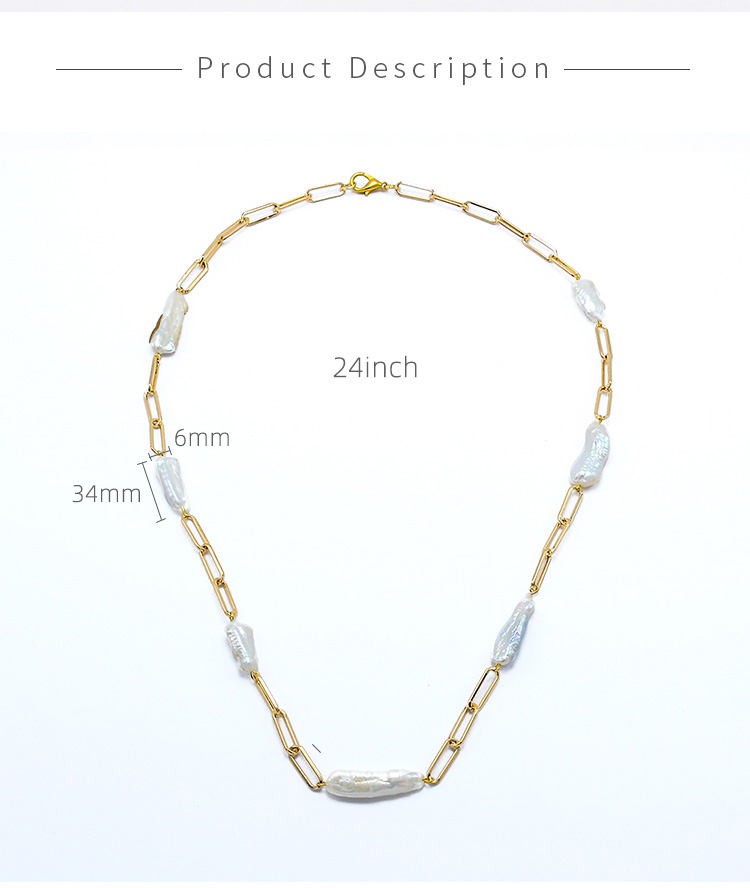 Paperclip Gold Chian Necklace