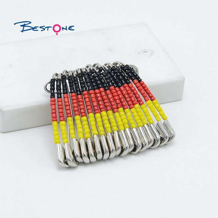 45x53mm Germany Flag Seed Beads Brooch Pin