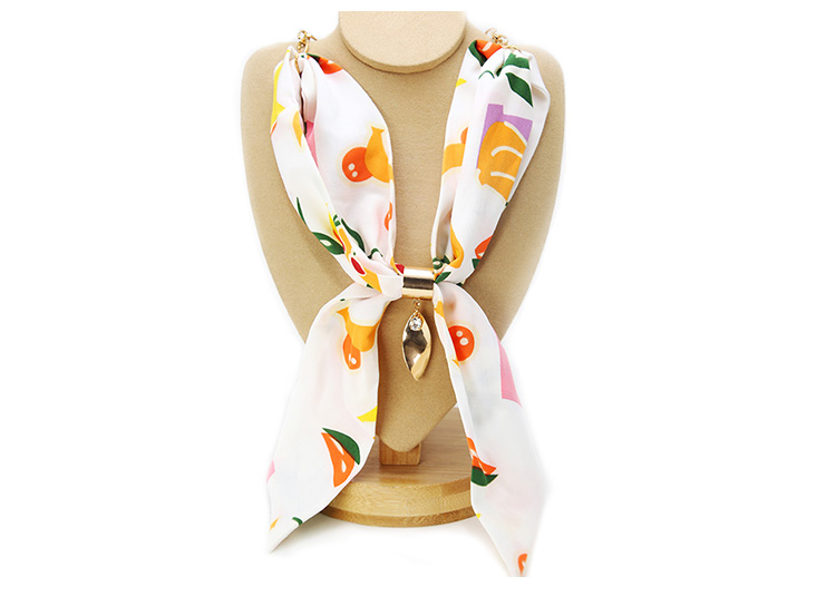 Unique Scarf Necklace Printed Fabric Adjustable Necktie