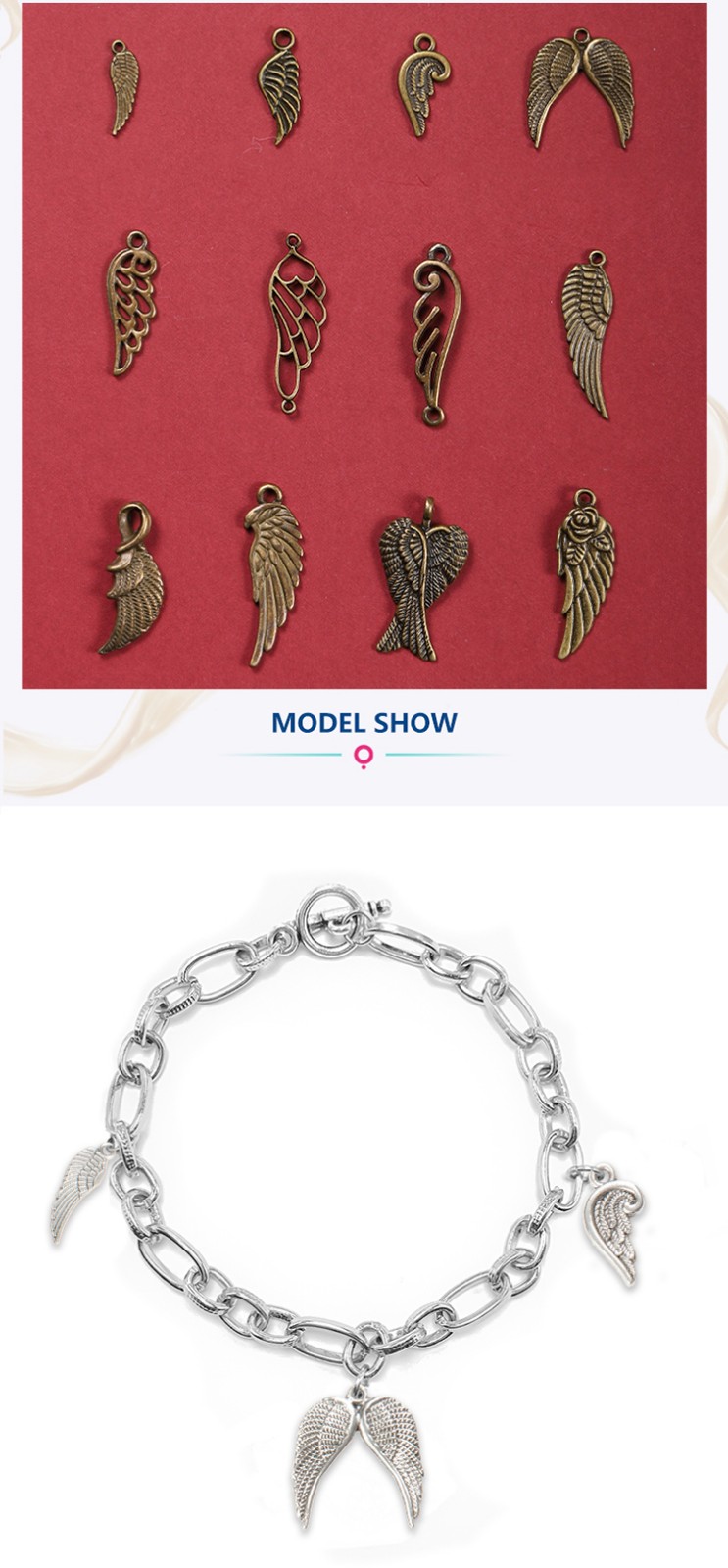 Metal Angel Wing Charm