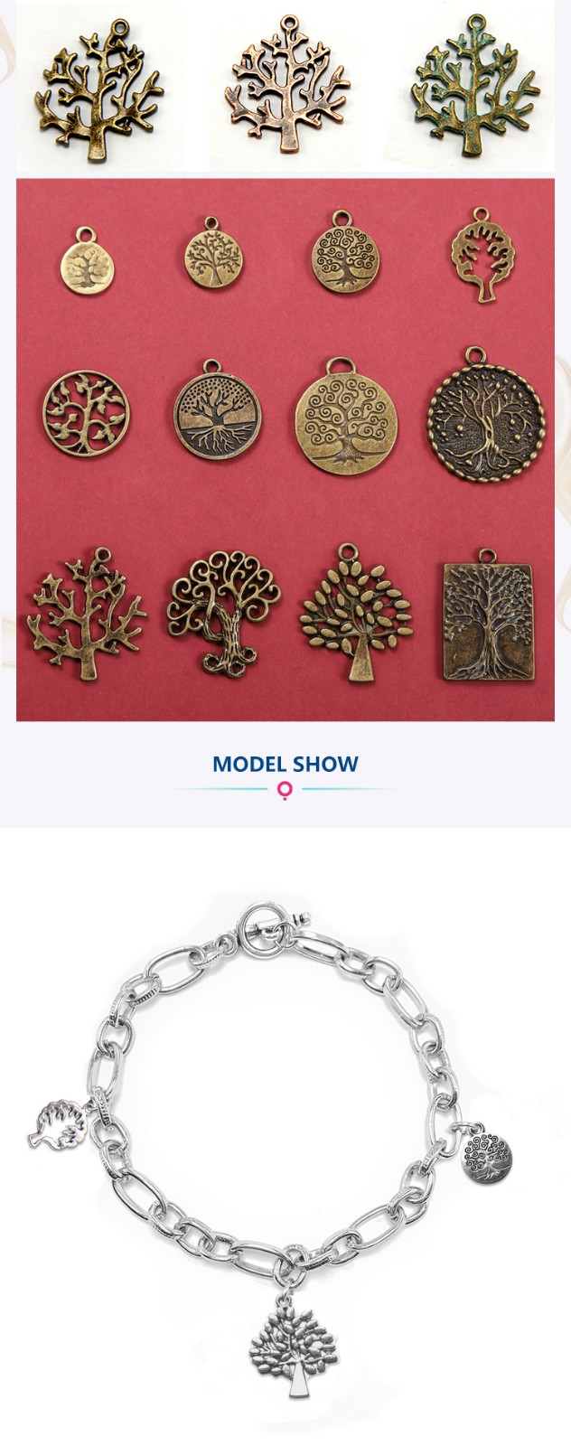 Metal Life Tree Charm