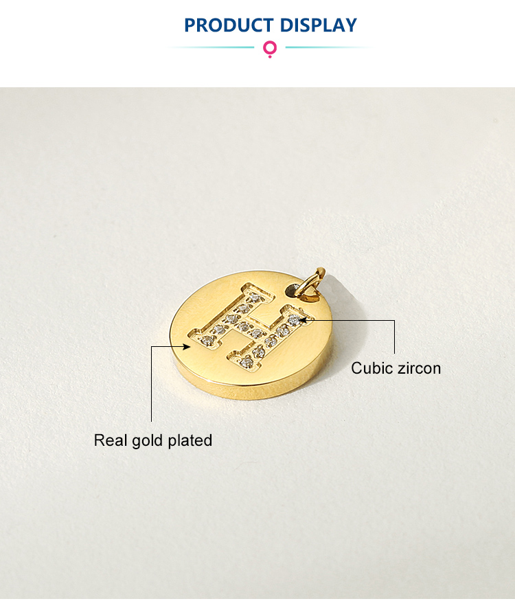 Real Gold Plated Stainless Steel  Alphabet Charms