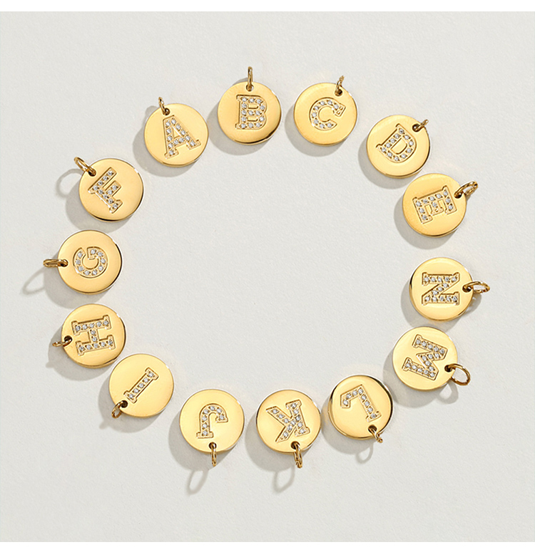 Real Gold Plated Stainless Steel  Alphabet Charms