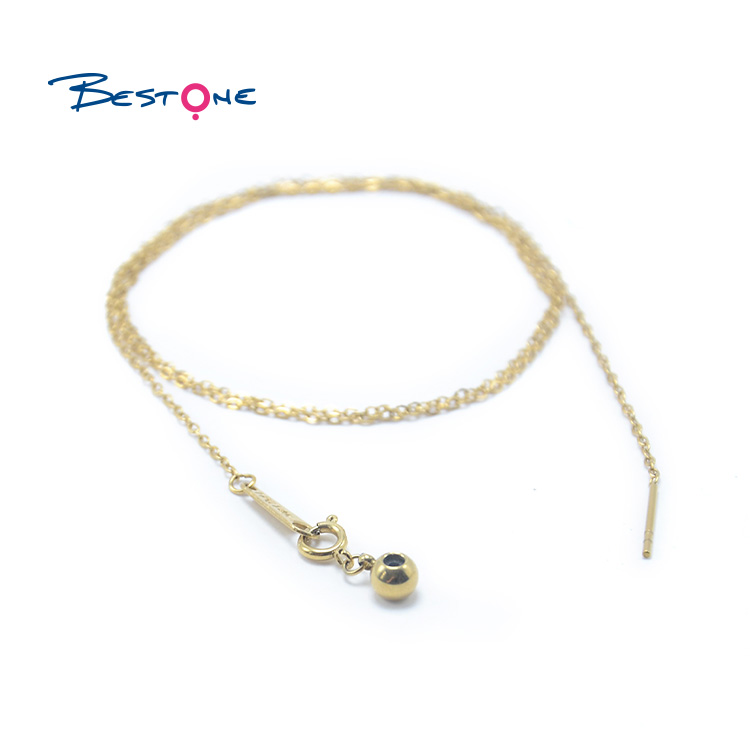 Stainless Steel with Real Gold Plated Chain Necklace