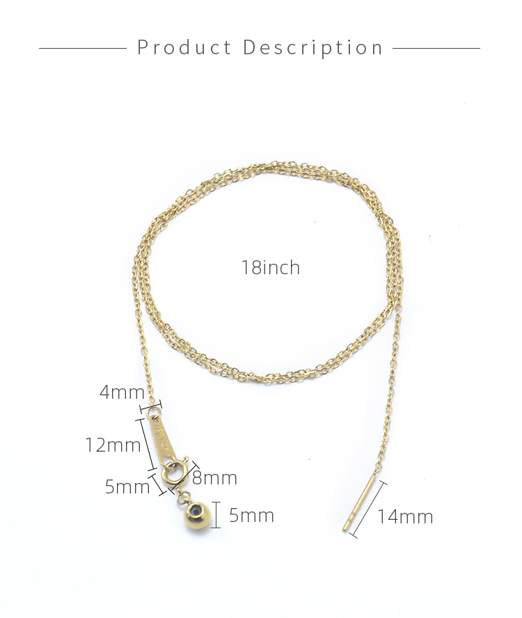 Stainless Steel with Real Gold Plated Chain Necklace