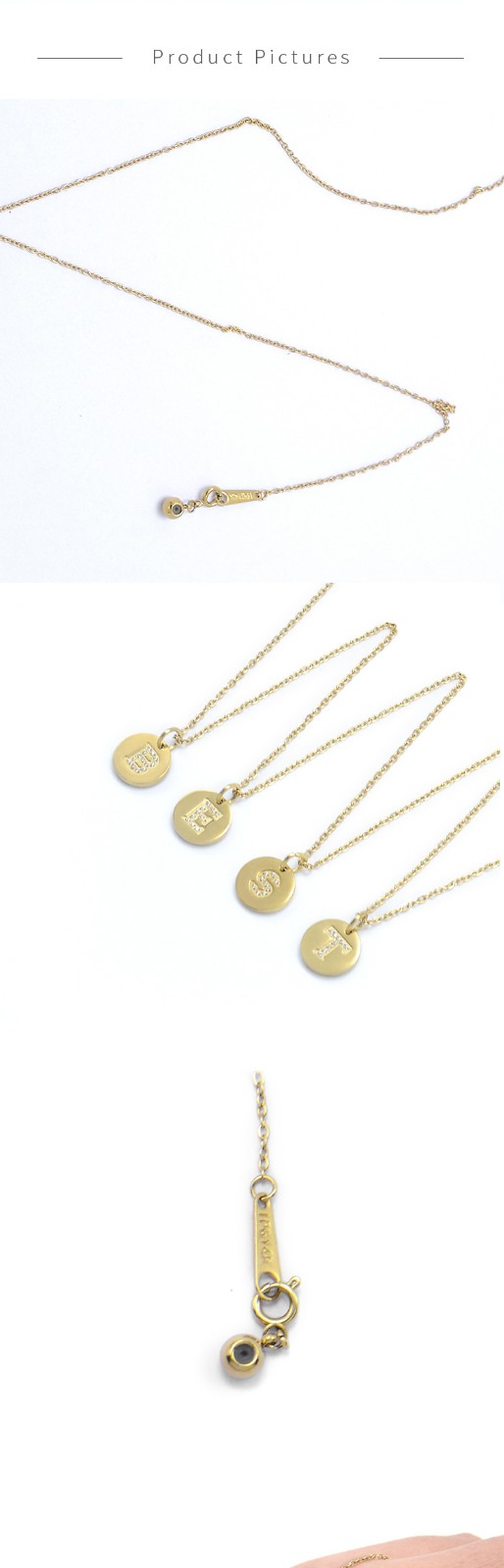 Stainless Steel with Real Gold Plated Chain Necklace