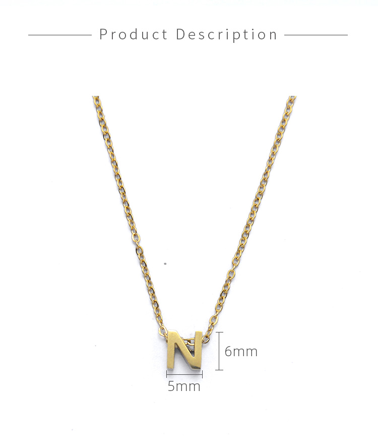 Real Gold Plated Stainless Steel Initial Letter Pendant