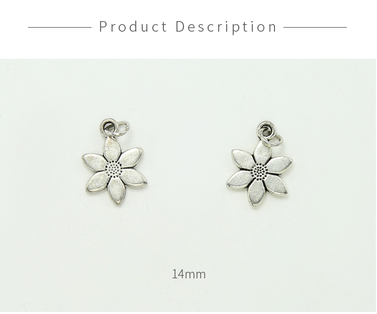 Flower Antique Silver Charm