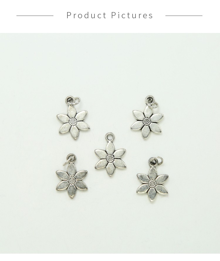 Flower Antique Silver Charm