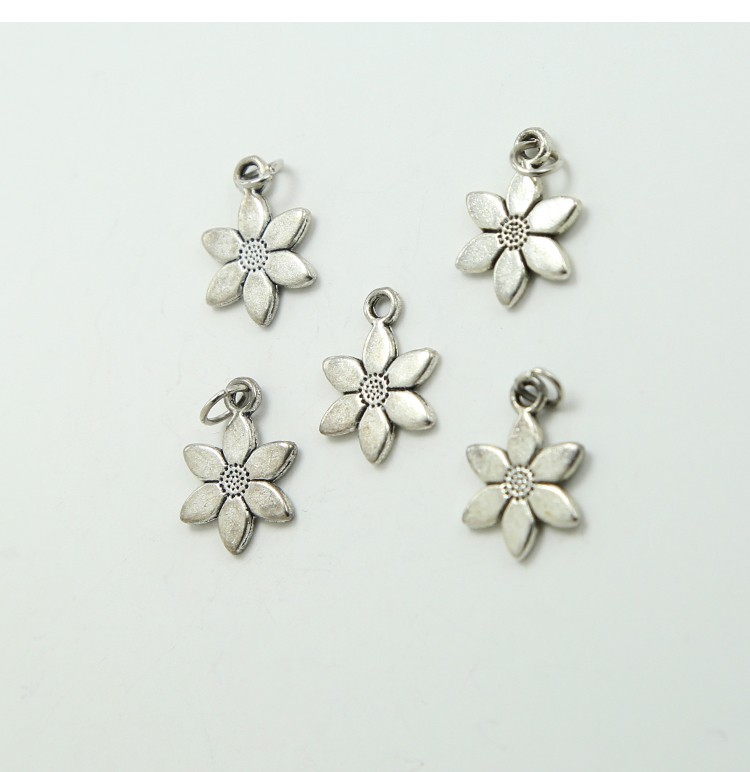 Flower Antique Silver Charm