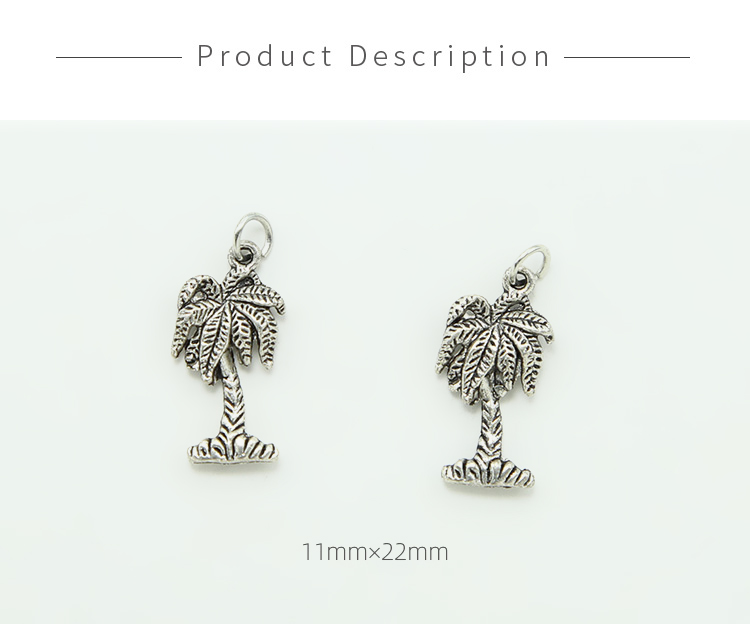 Palm Tree Antique Silver Charm