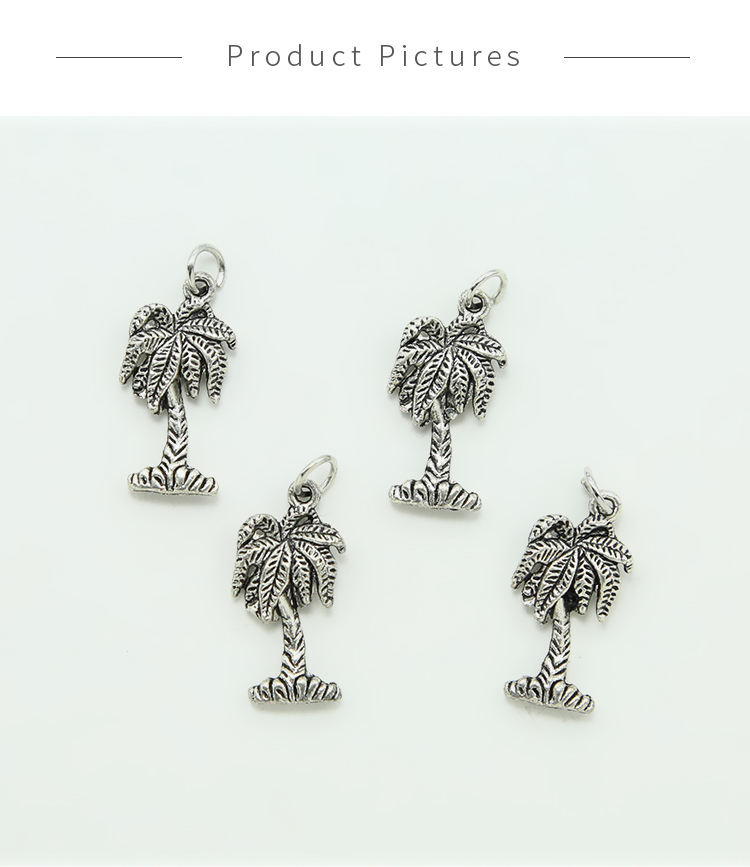 Palm Tree Antique Silver Charm