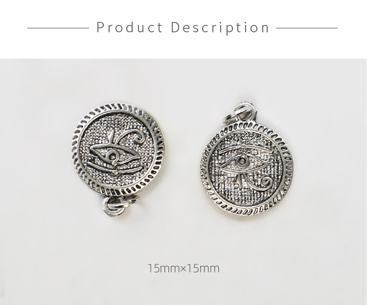 Coin with Eye Antique Silver Charm