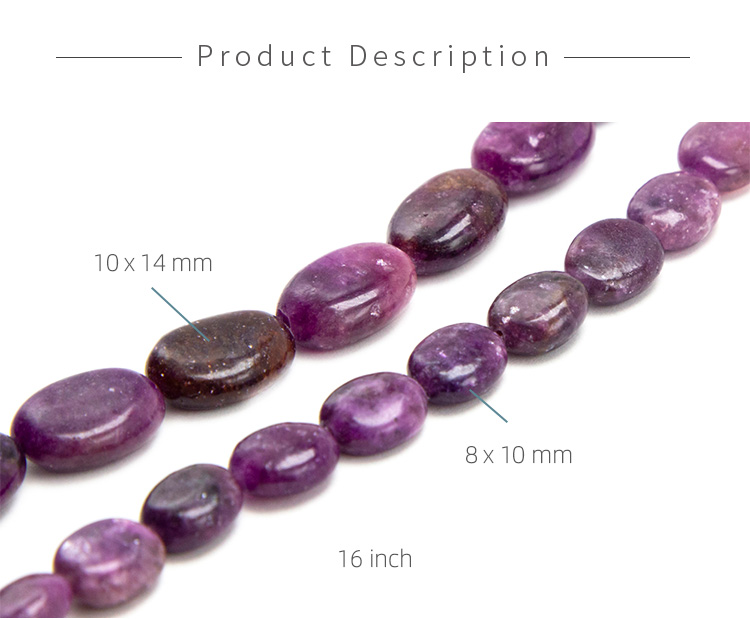 lepidolite Oval Beads