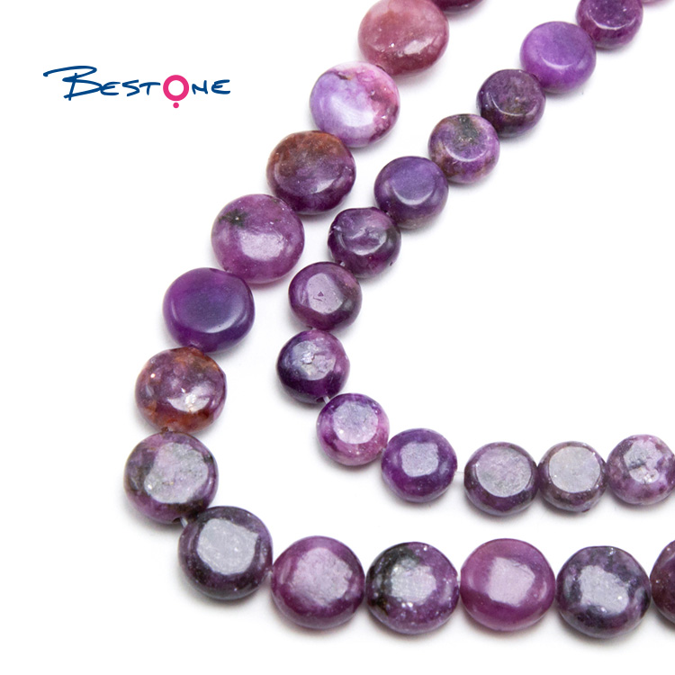 lepidolite Lentil Beads