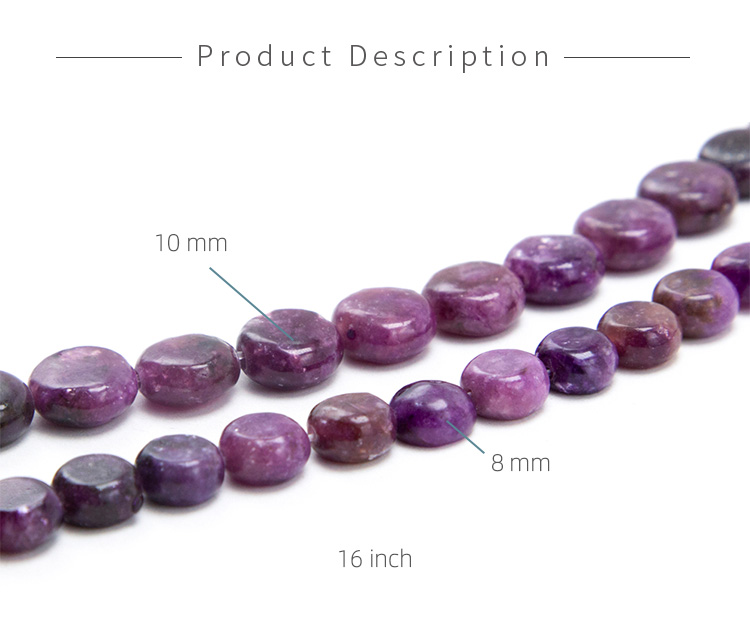 lepidolite Lentil Beads