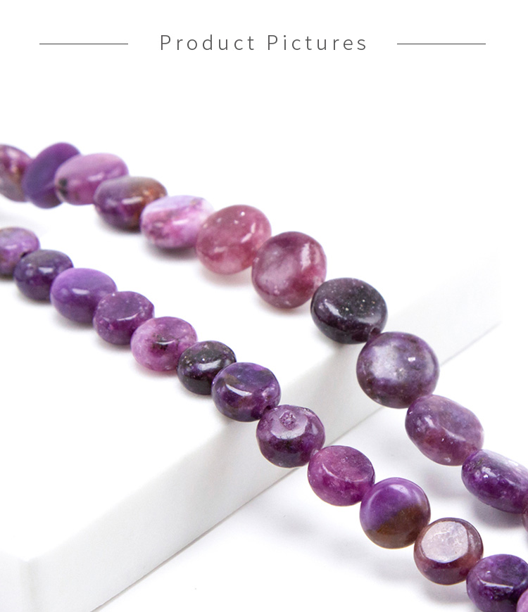 lepidolite Lentil Beads