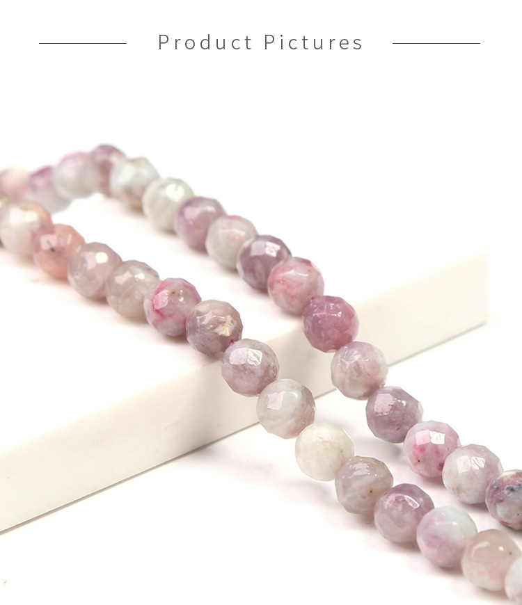 Gemstone Beads Pink Tourmaline Faceted Round Beads