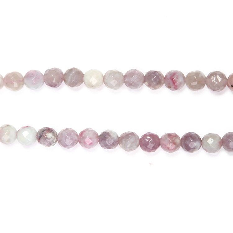 Gemstone Beads Pink Tourmaline Faceted Round Beads