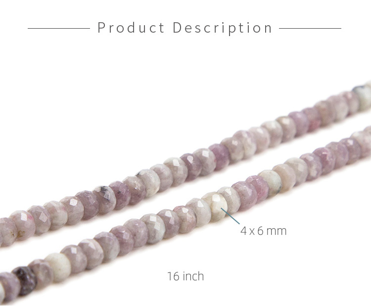 Pink Tourmaline Faceted Rondelle Beads