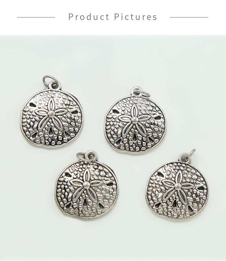 Sand Dollar Antique Silver Charm