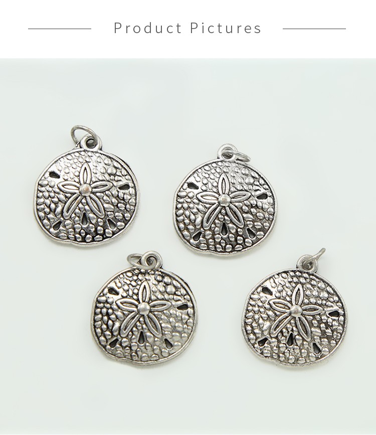 Sand Dollar Antique Silver Charm