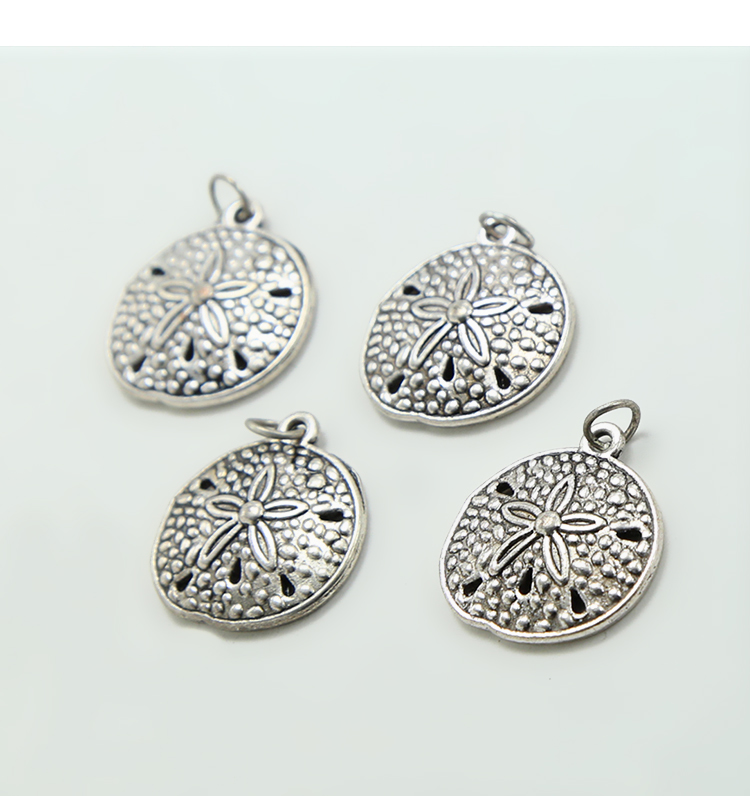 Sand Dollar Antique Silver Charm