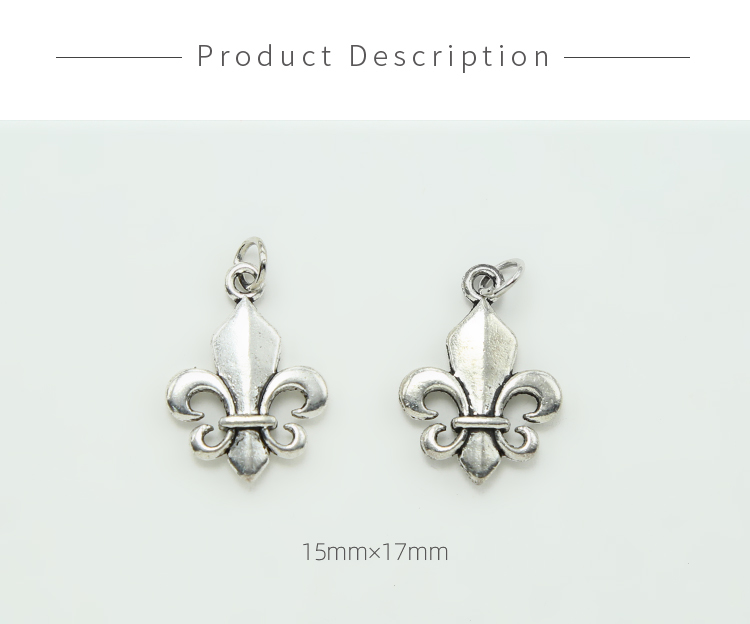 Fleur de lis Antique Silver Charm